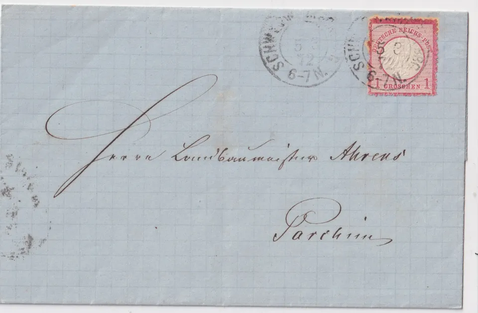 Filatelia Saxony Cover 1872 1 Groschen Busta Germania
