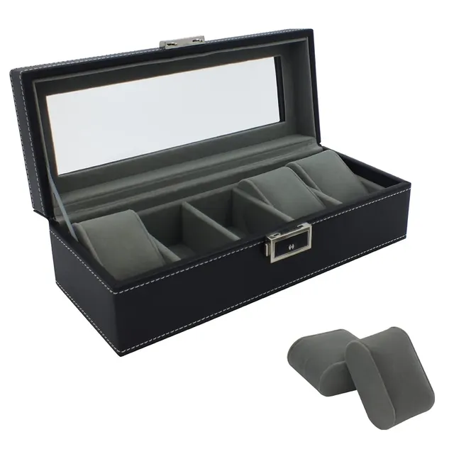 Safe Uhren Schmuck portaorologi 5 orologi vetro velluto beige