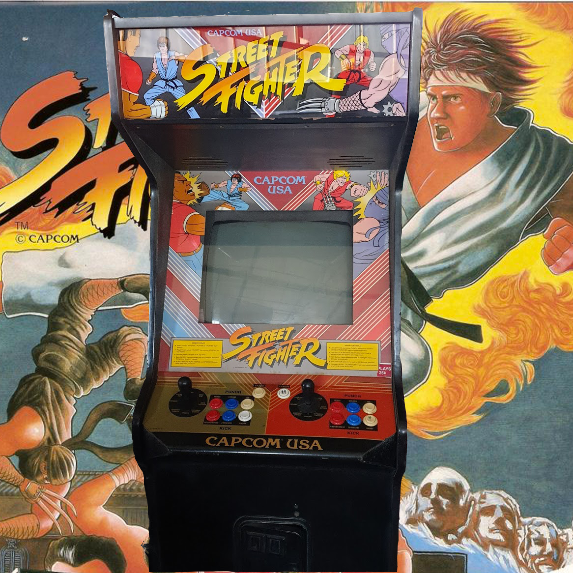 Arcade Story Picchiaduro Street Fighter 1987 cabinato arcade originale