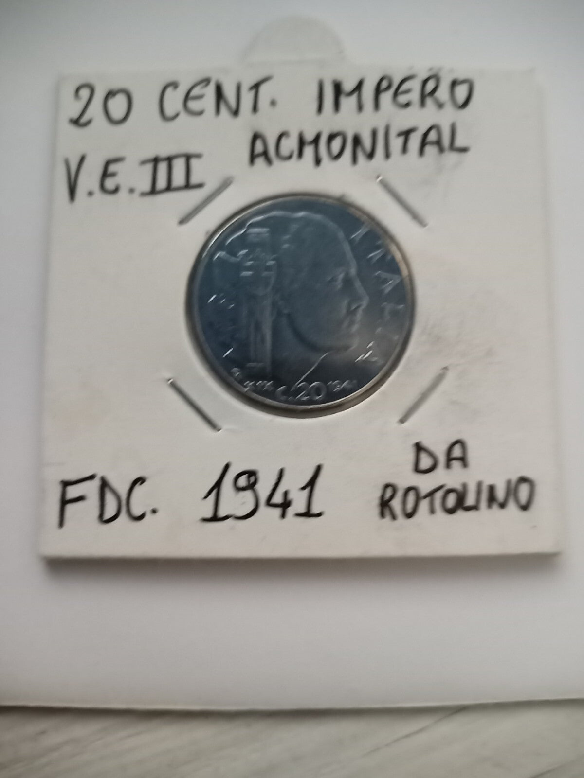 TS Collezionismo Numismatica 20 Cent 1941 Impero Acmonital FDC