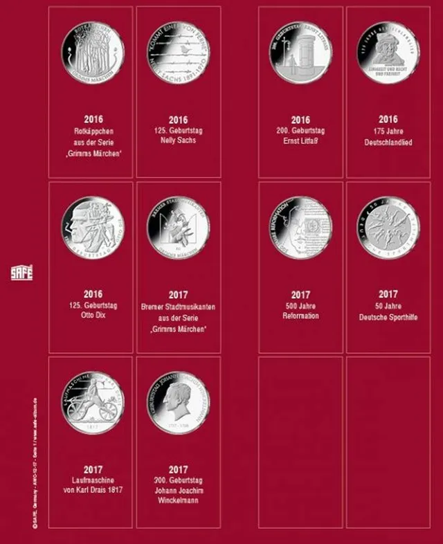 Safe 7344-1 Foglio Premium 20 euro Germania 2016-2017