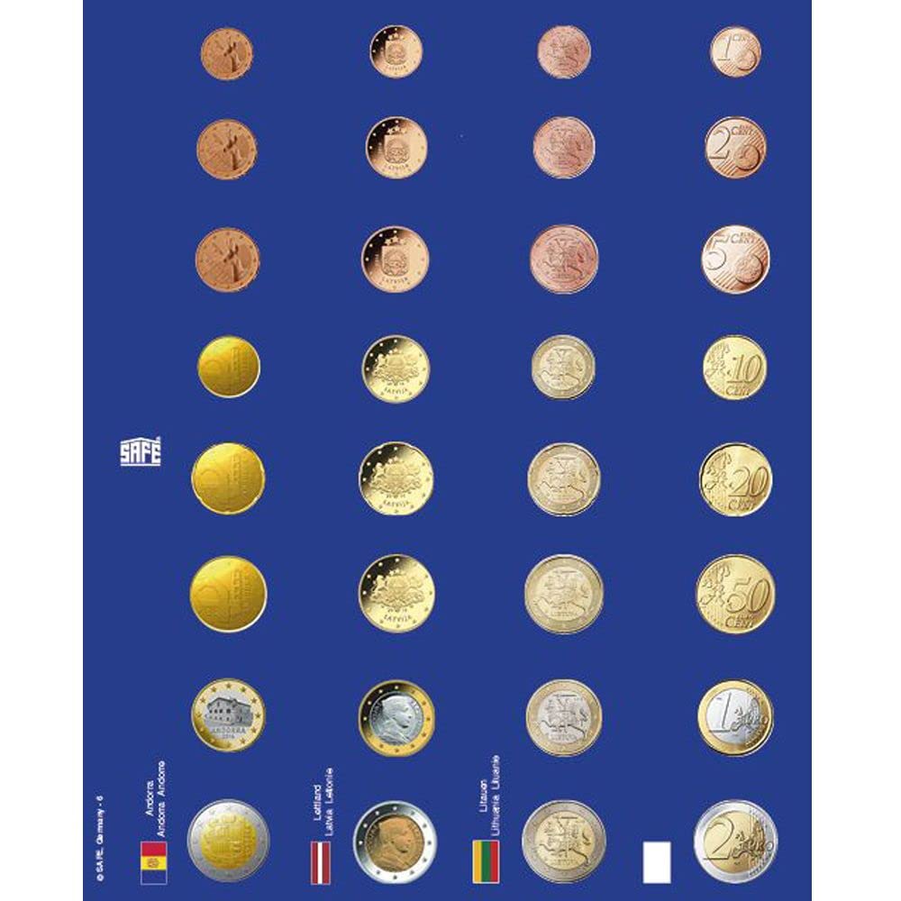 Safe 1865 set 6 fogli album euro in capsula a colori