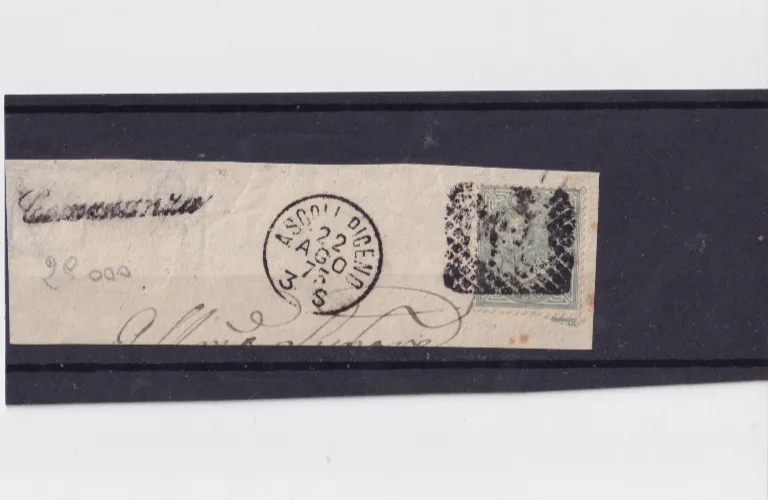 TS Collezionismo Regno Italia 5 Cent De La Rue su Frammento 1875