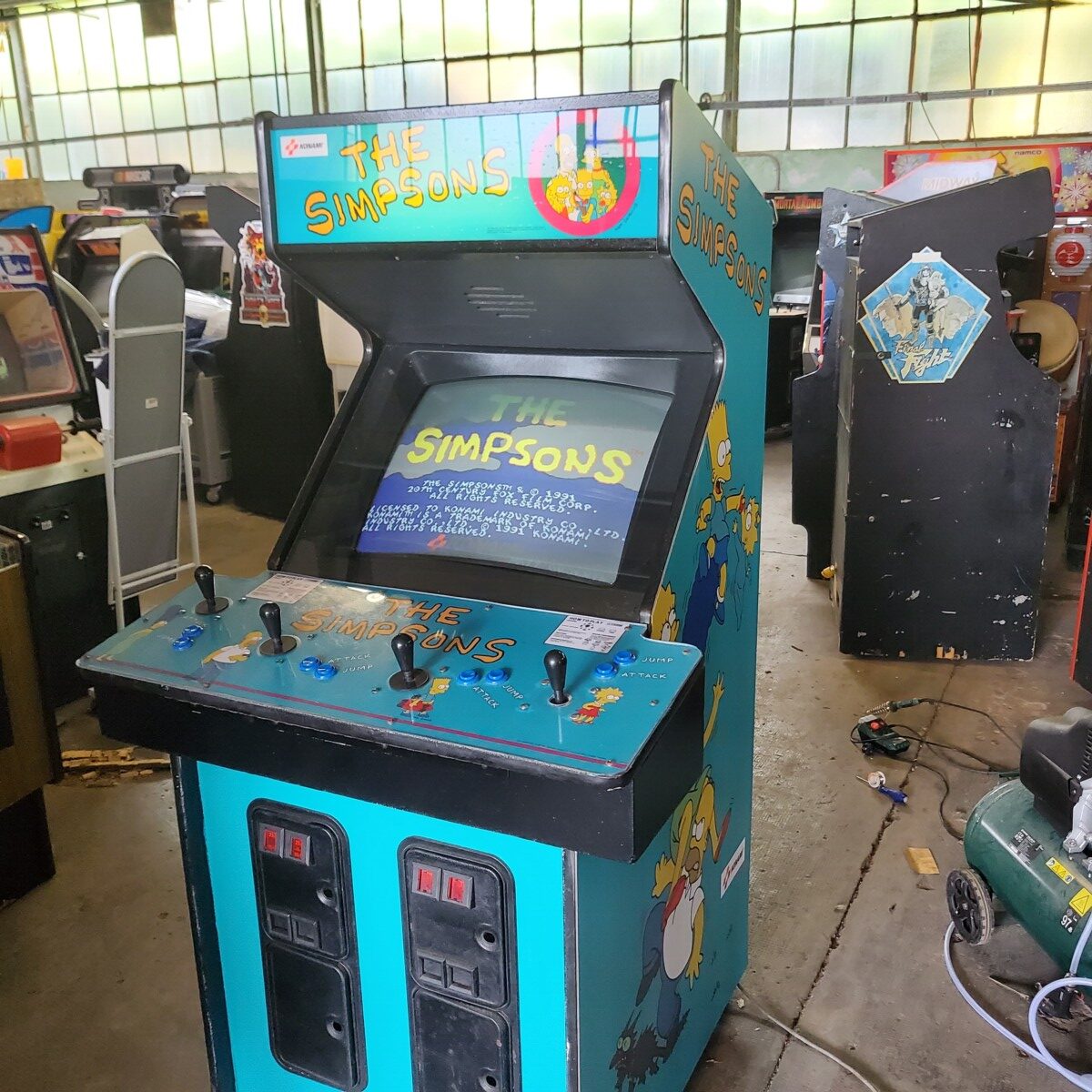 Arcade Story Anni 90 The Simpsons 1991 cabinato 4 giocatori Konami