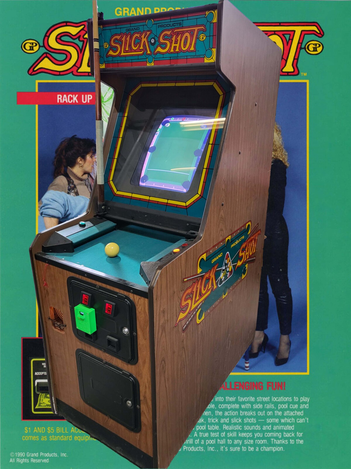 Arcade Story Arcade Slick Shot cabinato biliardo 1 giocatore