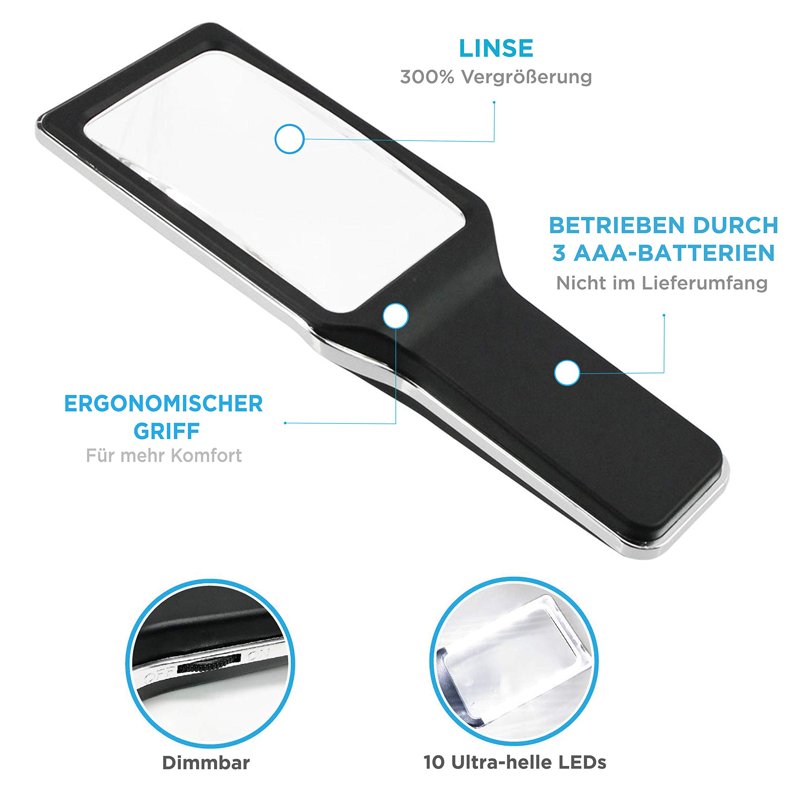 SAFE 4559 lente ingrandimento 300% lettura 10 LED