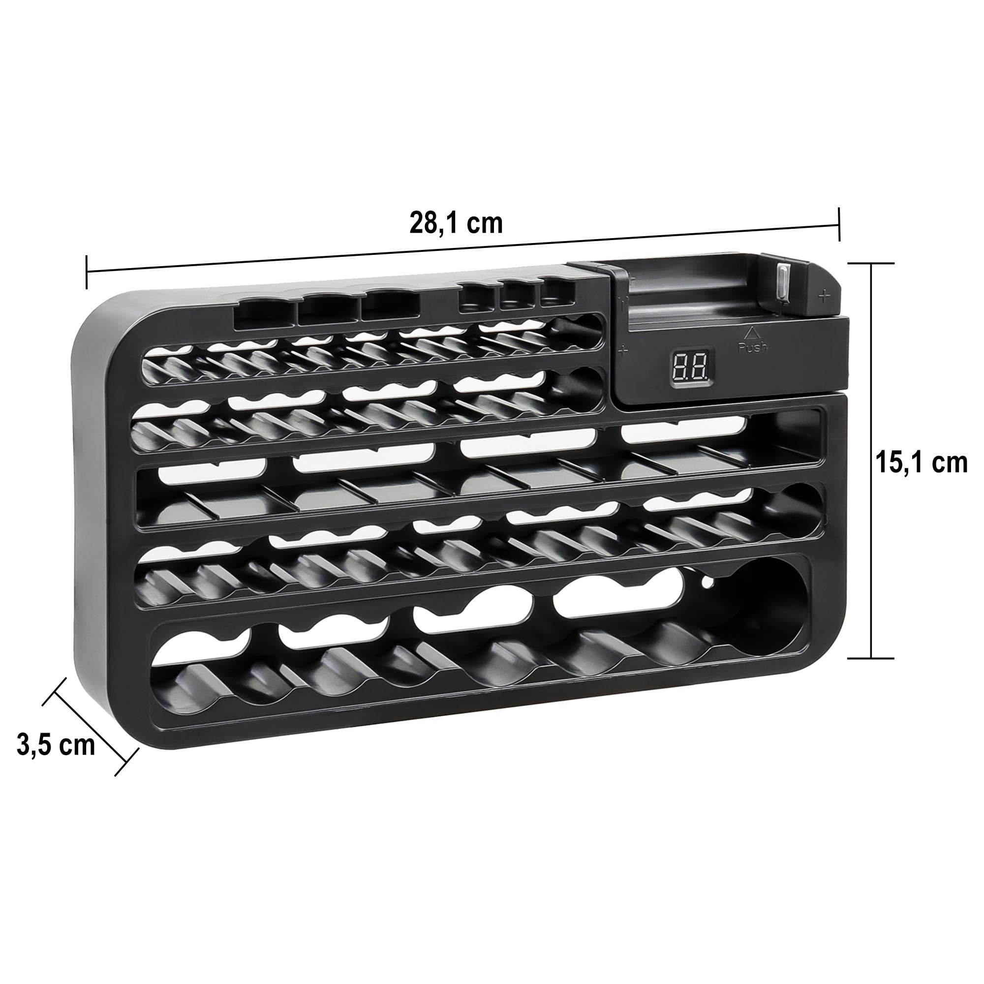 SAFE Tester digitale batterie AA AAA C D 9V organizer 110 posti