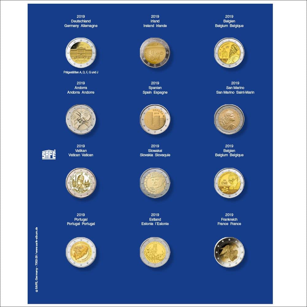 SAFE Sammelsysteme 7302-32 foglio 2 euro 2020 con capsule