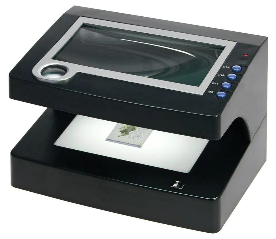 Safe Philalux tester francobolli e banconote UV con lente 12x