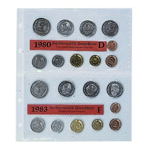 Safe 607 PA Zusatzblätter fogli monete 5 pezzi set DM