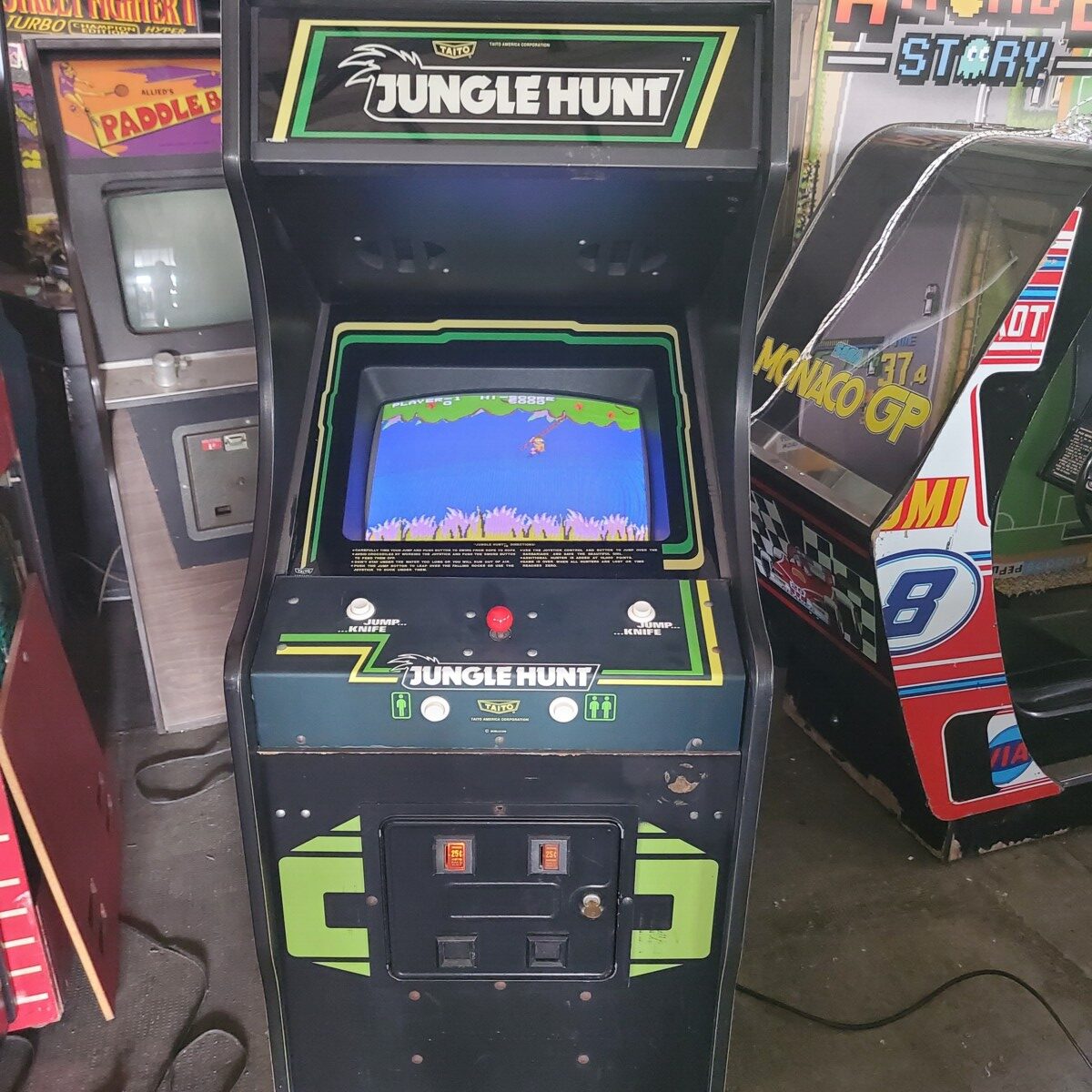 Arcade Story Arcade Jungle Hunt Taito 1982 cabinato avventura