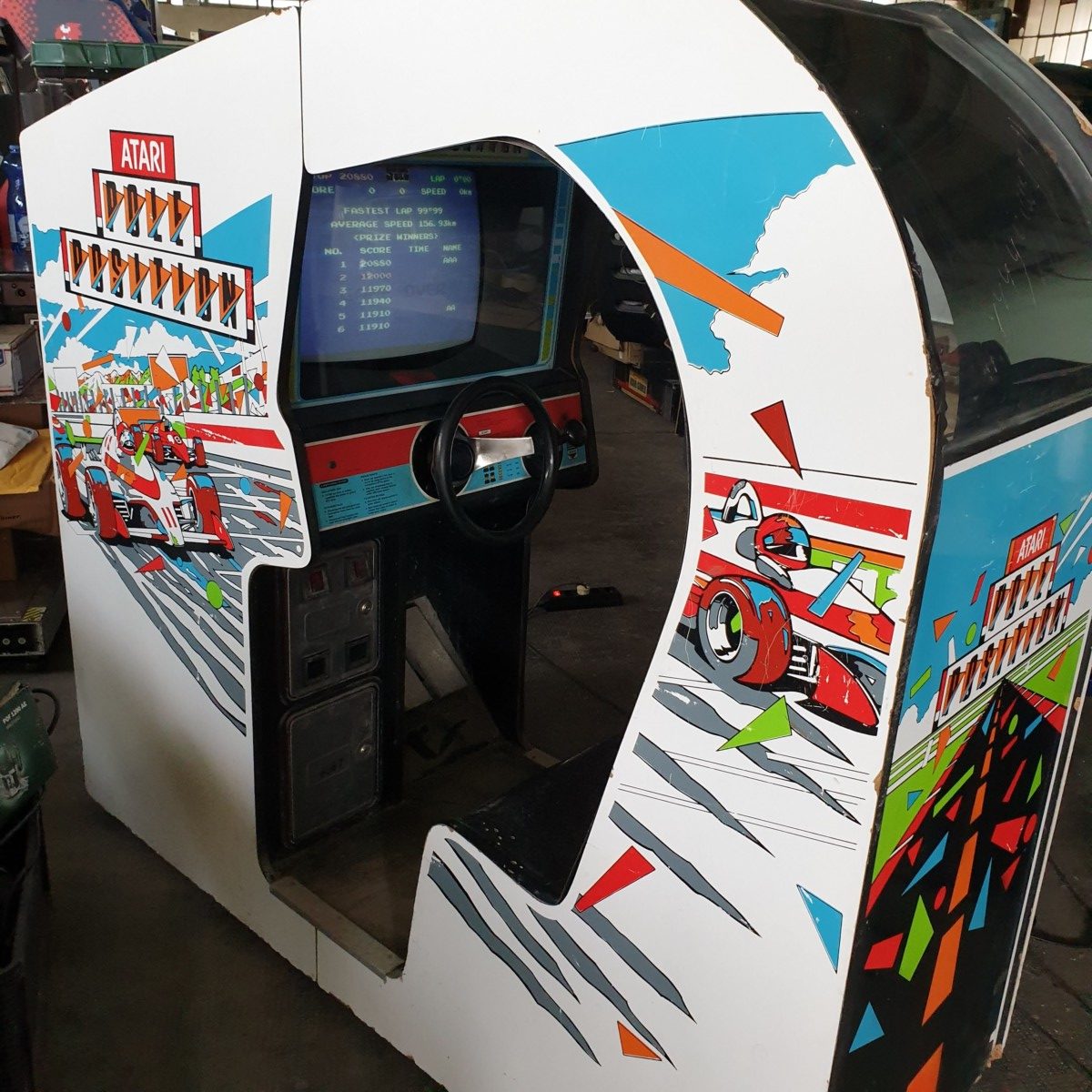 Arcade Story Guida e Corse Pole Position 1982 cabinato arcade