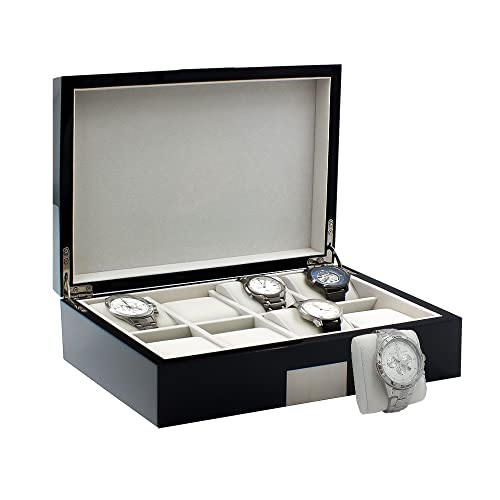 Safe Scatola Orologi Legno Nero 8 Posti 30x21 cm