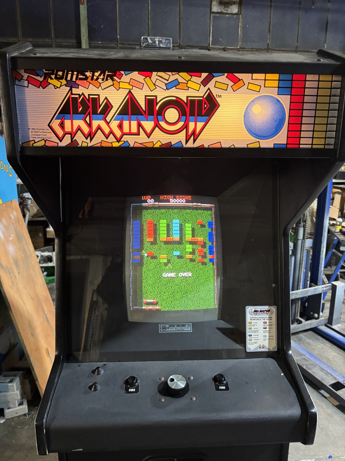 Arcade Story Arcade Arkanoid cabinato arcade Vaus mattoncini