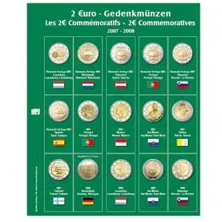 SAFE 7341-3 Foglio Monete 2 Euro 2007-2008 con 7393