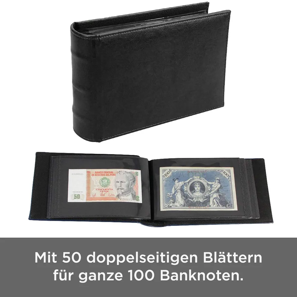 Safe 4137 album banconote nero 50 pagine 100 pezzi