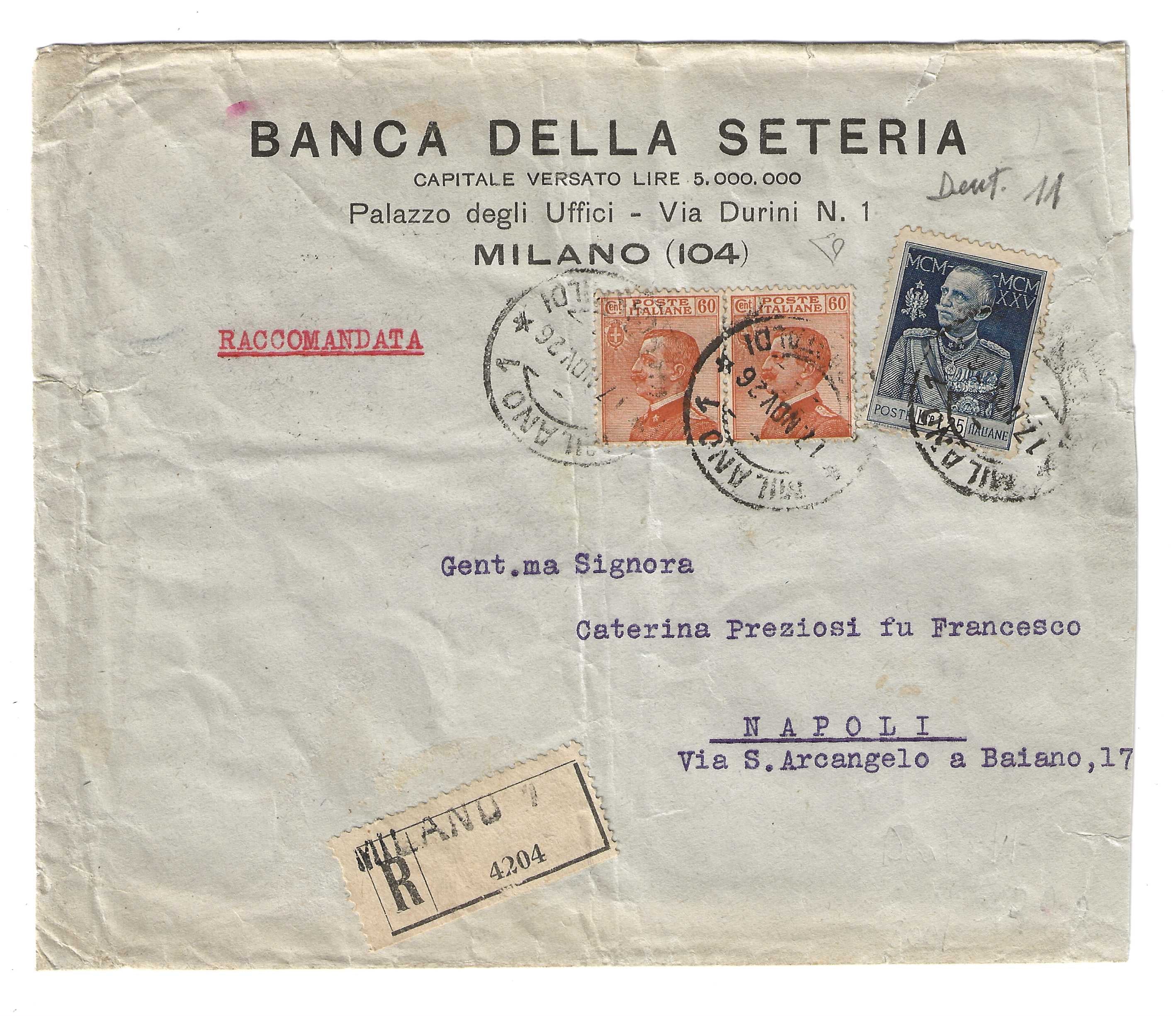 TS Collezionismo Regno Italia busta 1928 Giubileo Re 1,25l