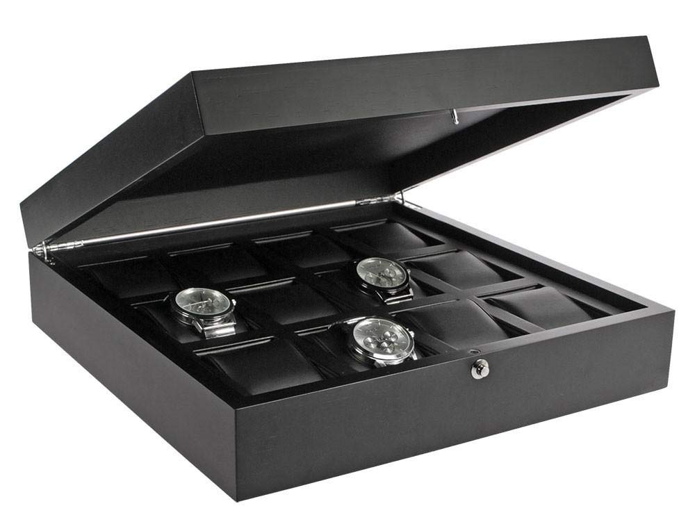 SAFE 252 Portaorologi Legno 12 Orologi Similpelle Antracite
