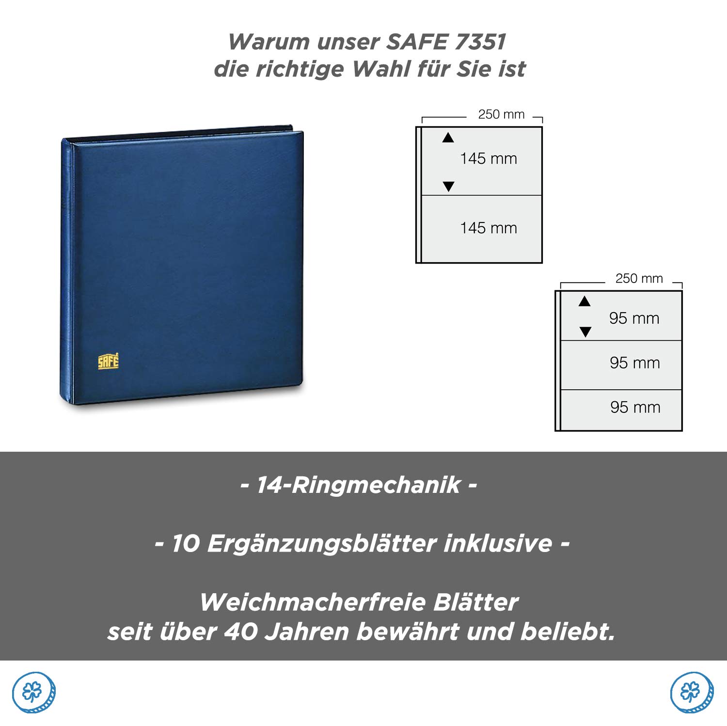 SAFE 7351 Album banconote 14 anelli 10 fogli