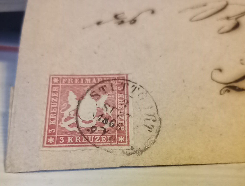 TS Collezionismo Filatelia Busta 1866 Stoccarda 3 Kreuzer
