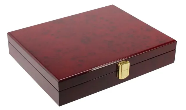 Safe 5790 valigia monete legno 3 vassoi 105 monete 27,5 mm
