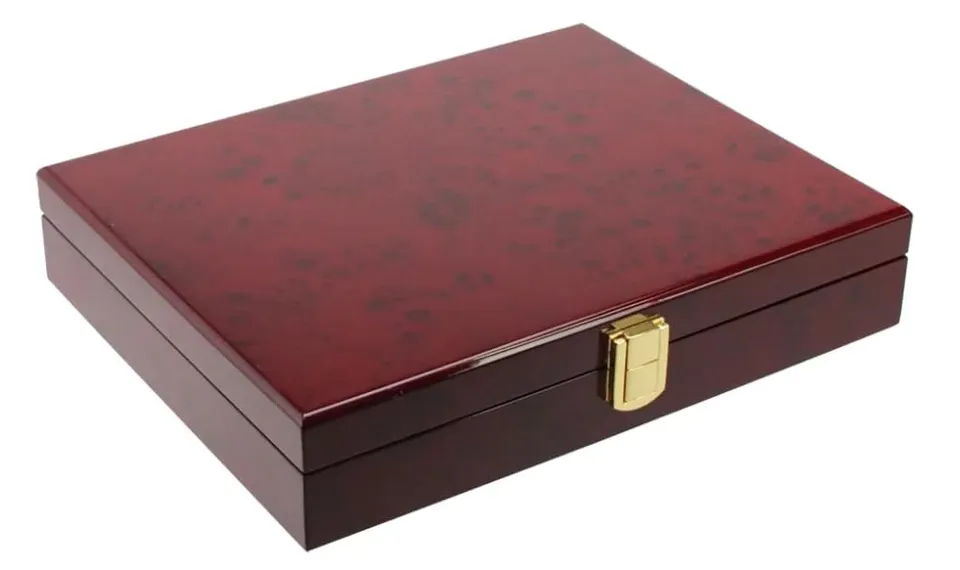 Safe 5790 valigia monete legno 3 vassoi 105 monete 27,5 mm