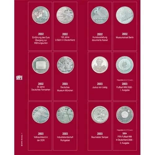 Safe 7342-1 foglio monete 10 euro Germania 2002-2004