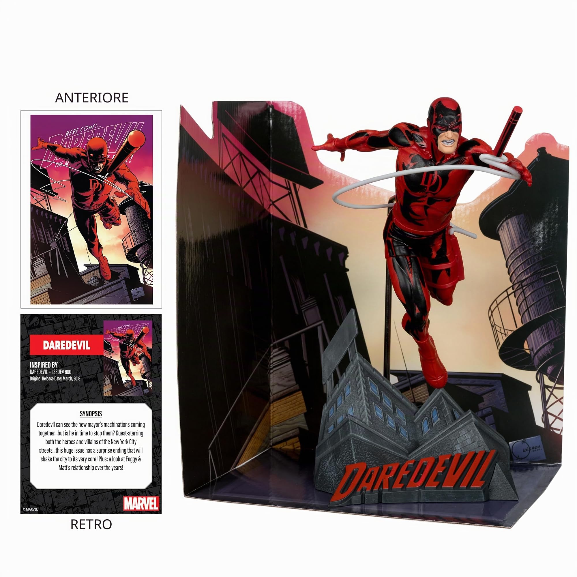 McFarlane Marvel Daredevil #600 statua 1:10 con scena