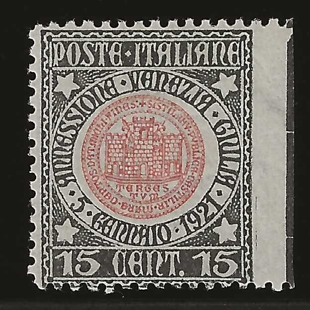 TS Collezionismo Filatelia 1921 Venezia Giulia 15c Sassone 113e