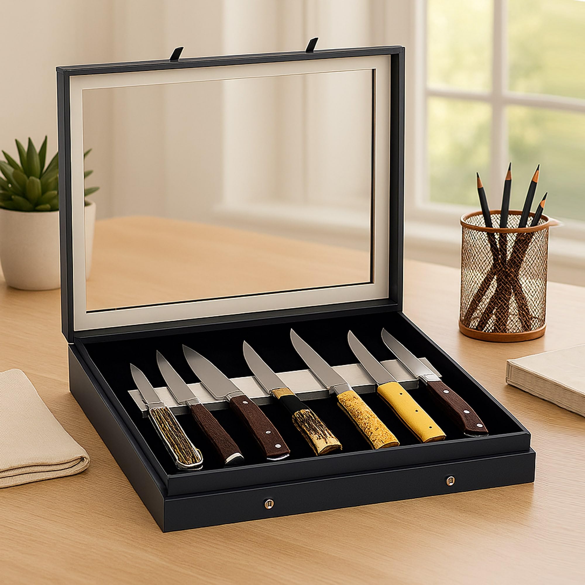 Safe Vitrinen 5269 Vetrina Coltelli Black Edition Vetro
