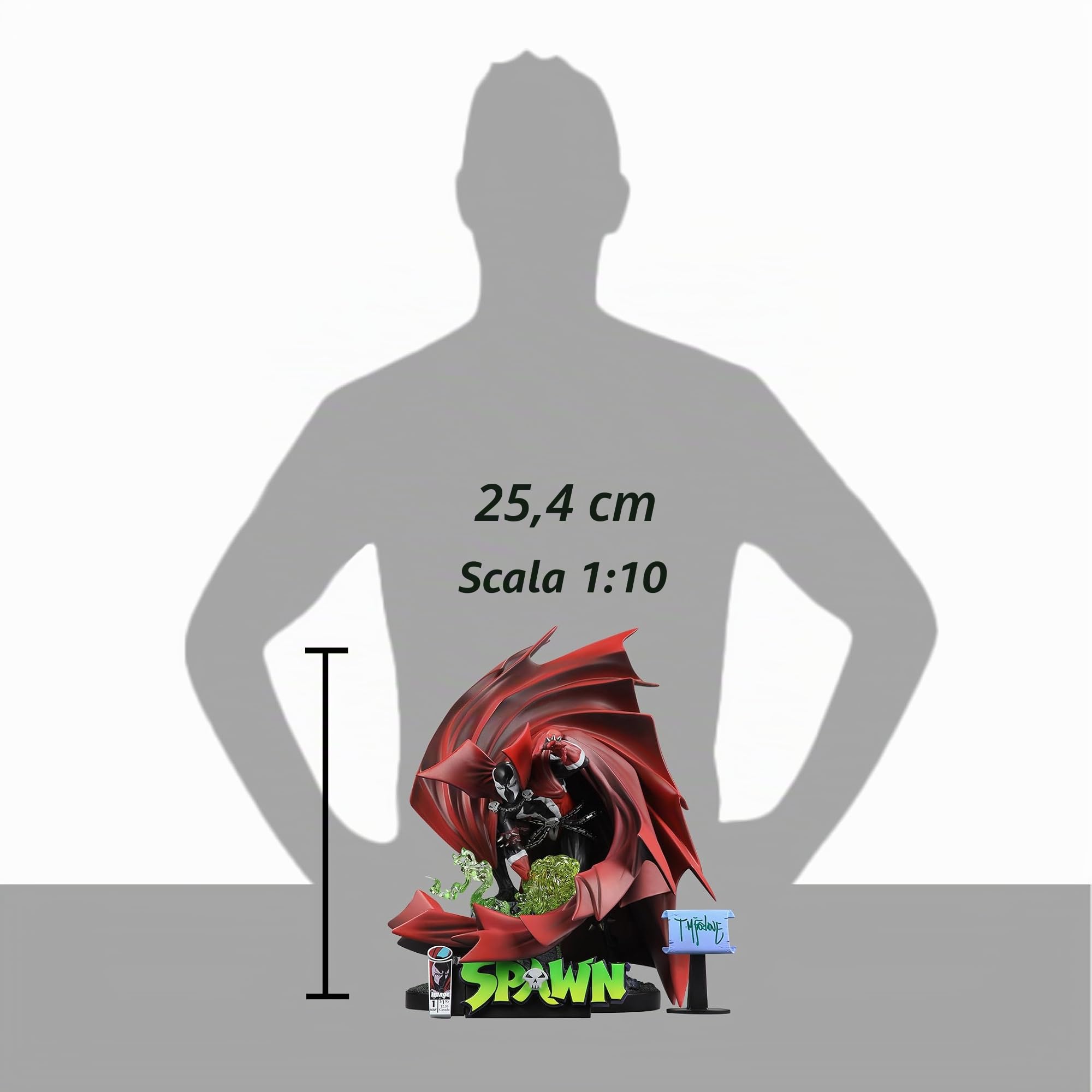 McFarlane Spawn #1 statua resina 1:10 nero bianco rosso 25cm