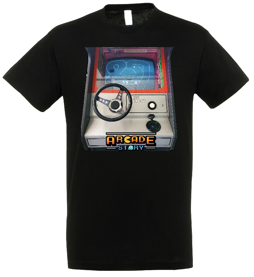 Arcade Story Magliette Le Mans T-Shirt Nera Cotone Cabinato