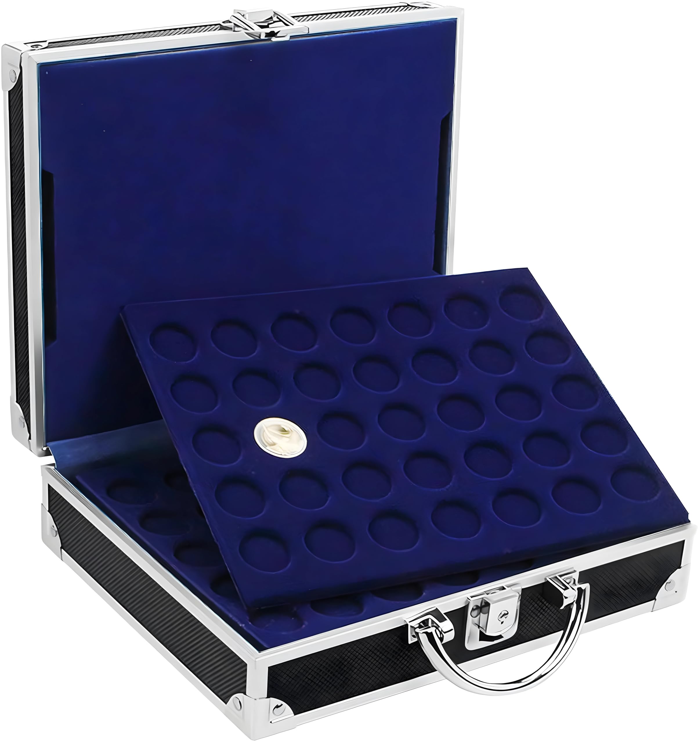 Safe 9801 valigia portamonete alluminio 6 vassoi 200 monete