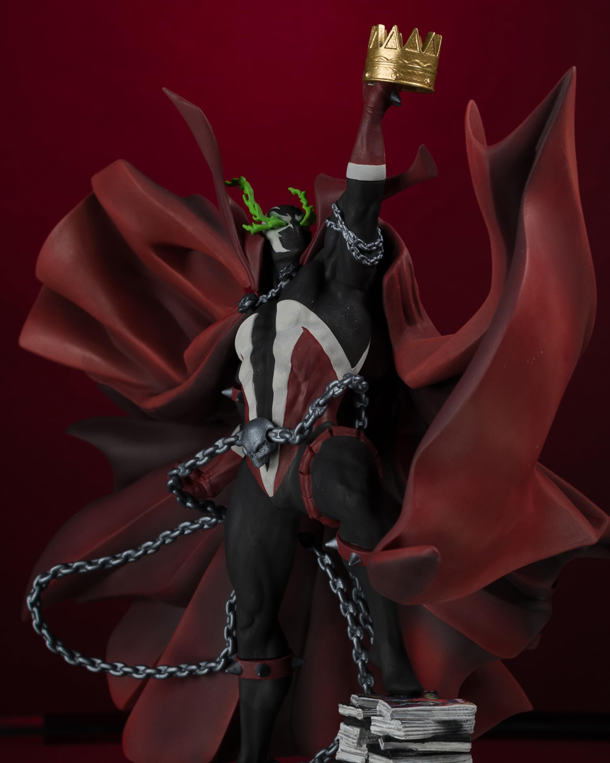 McFarlane Spawn 301 Statua Resina 1:10 Nero Bianco Rosso