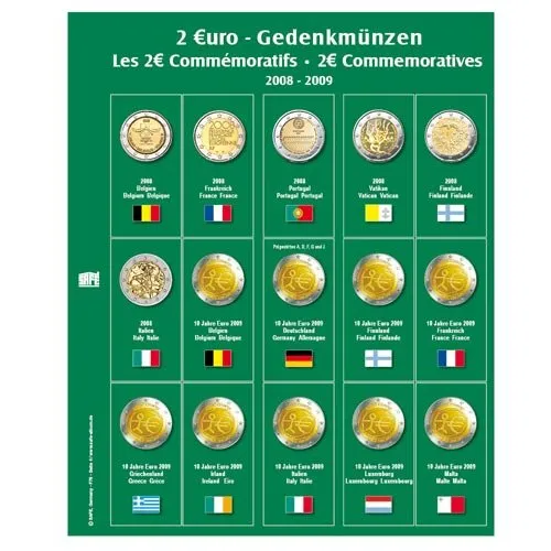 Safe 7341-4 Foglio Monete Premium 2 Euro 2008-2009