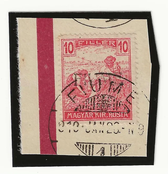 TS Collezionismo Filatelia Fiume 10 f. carminio frammento II tipo