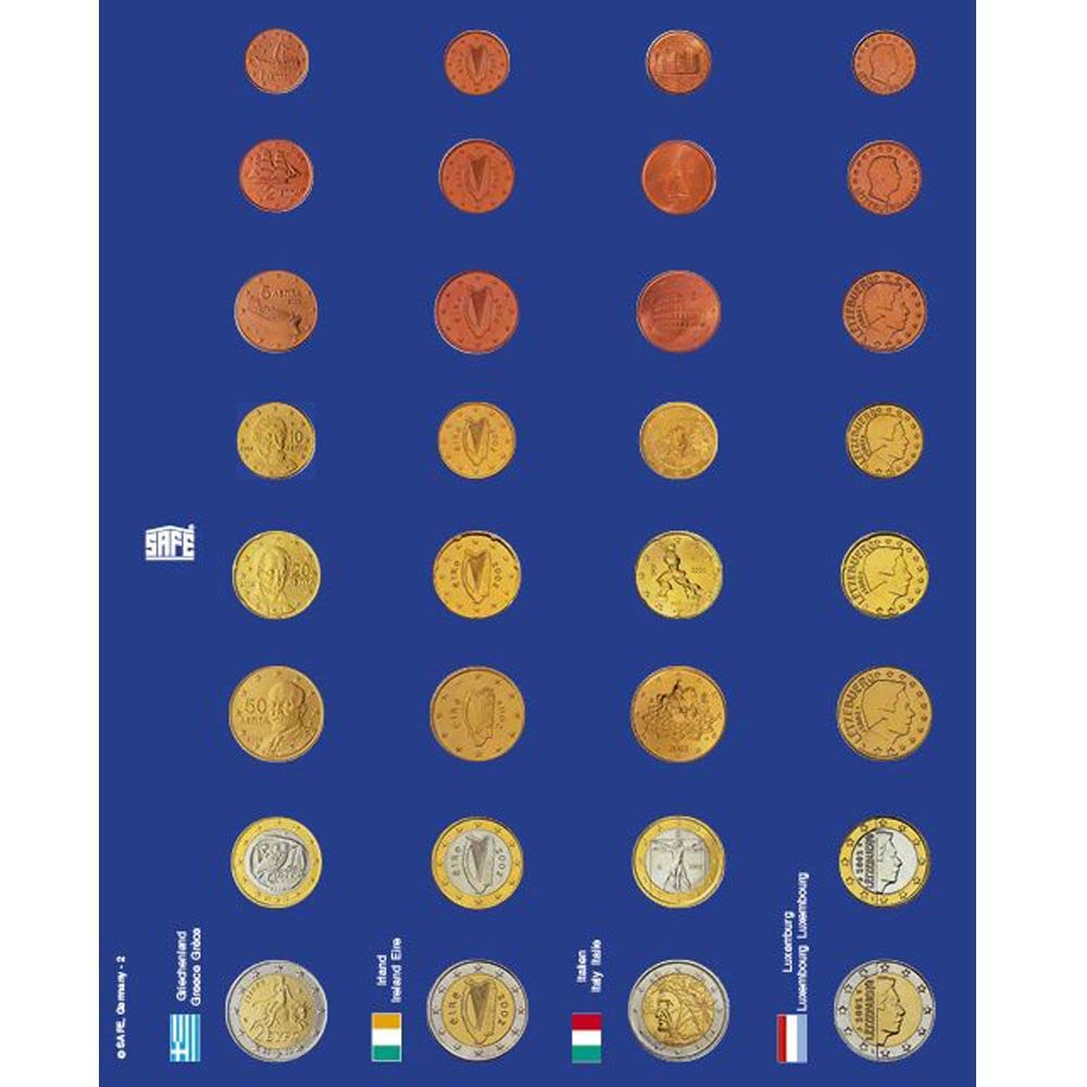 Safe 1865 set 6 fogli album euro in capsula a colori