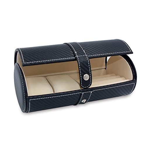 Safe Uhren & Schmuck portagioie legno intarsiato ecopelle nera