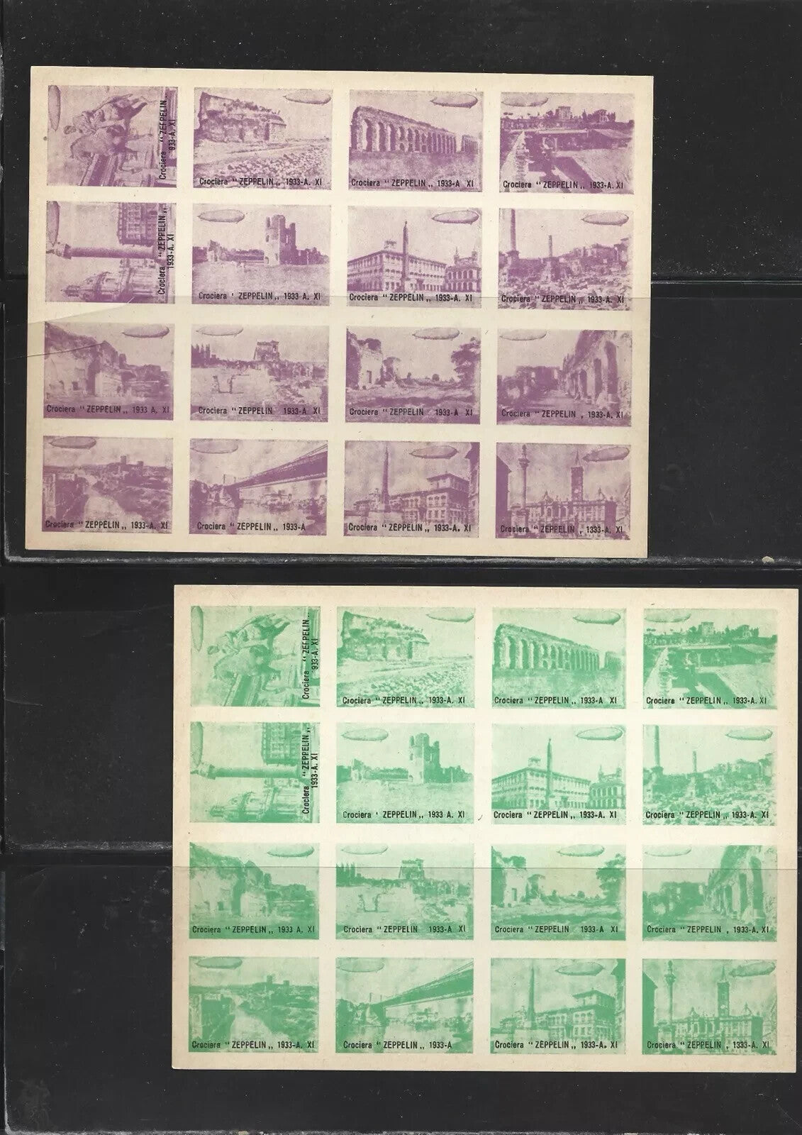 TS Collezionismo Filatelia Zeppelin 1933 lotto 4 foglietti chiudilettera
