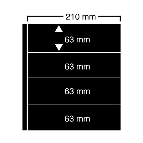 SAFE 424 Clipfix fogli neri 10 pezzi 4 strisce 63x210 mm