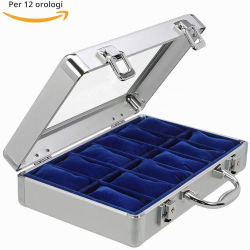 SAFE 265 portaorologi alluminio 12 orologi velluto 280x200x80