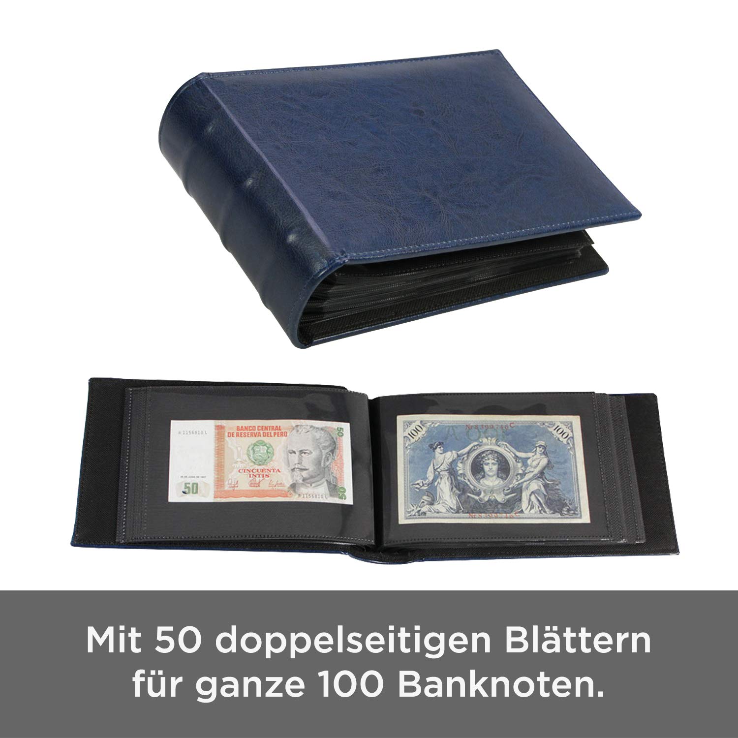 SAFE Banknoten Alben 4139 Album Banconote Blu 100 Posti