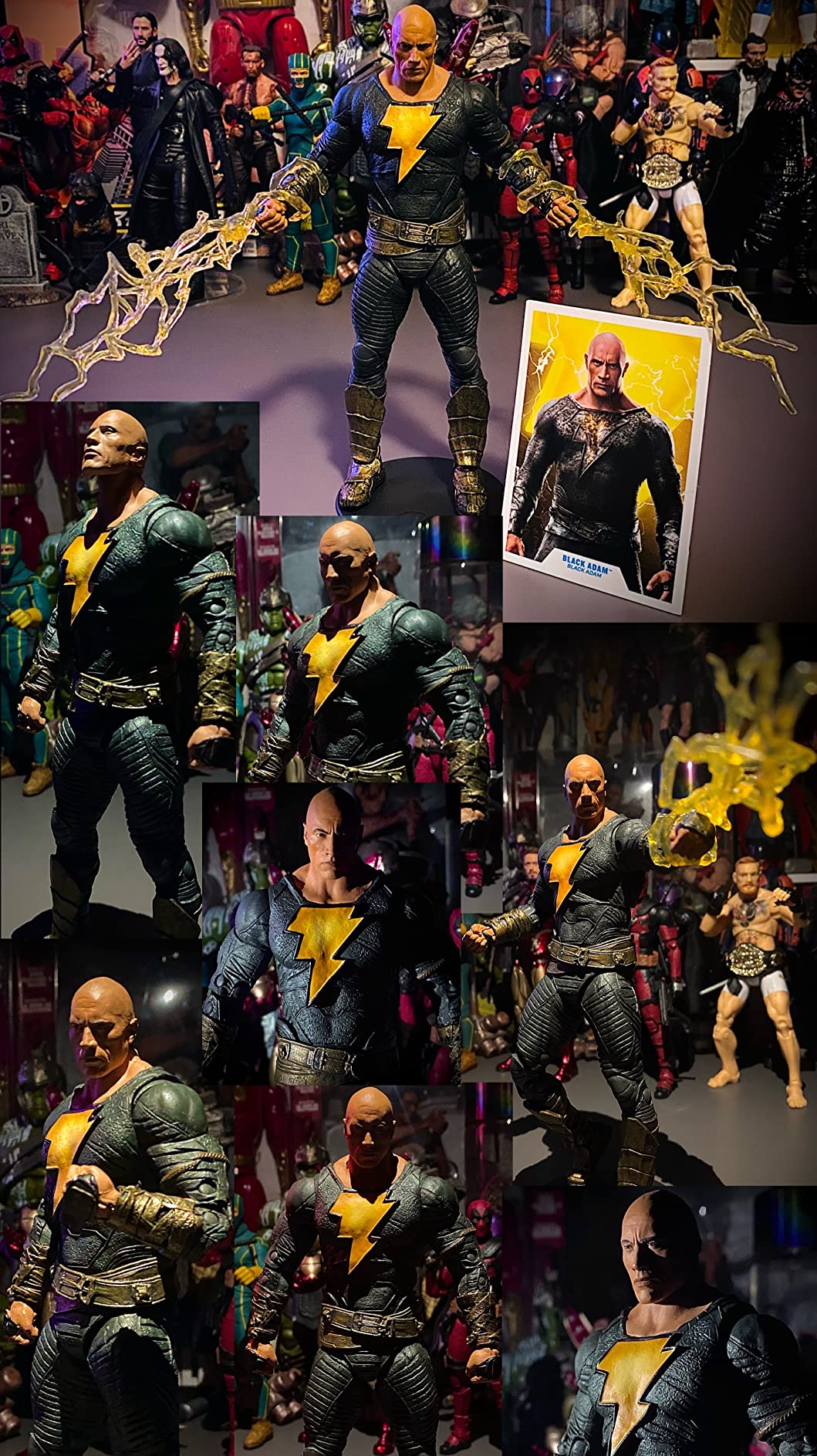 McFarlane DC Multiverse Black Adam action figure con mantello film