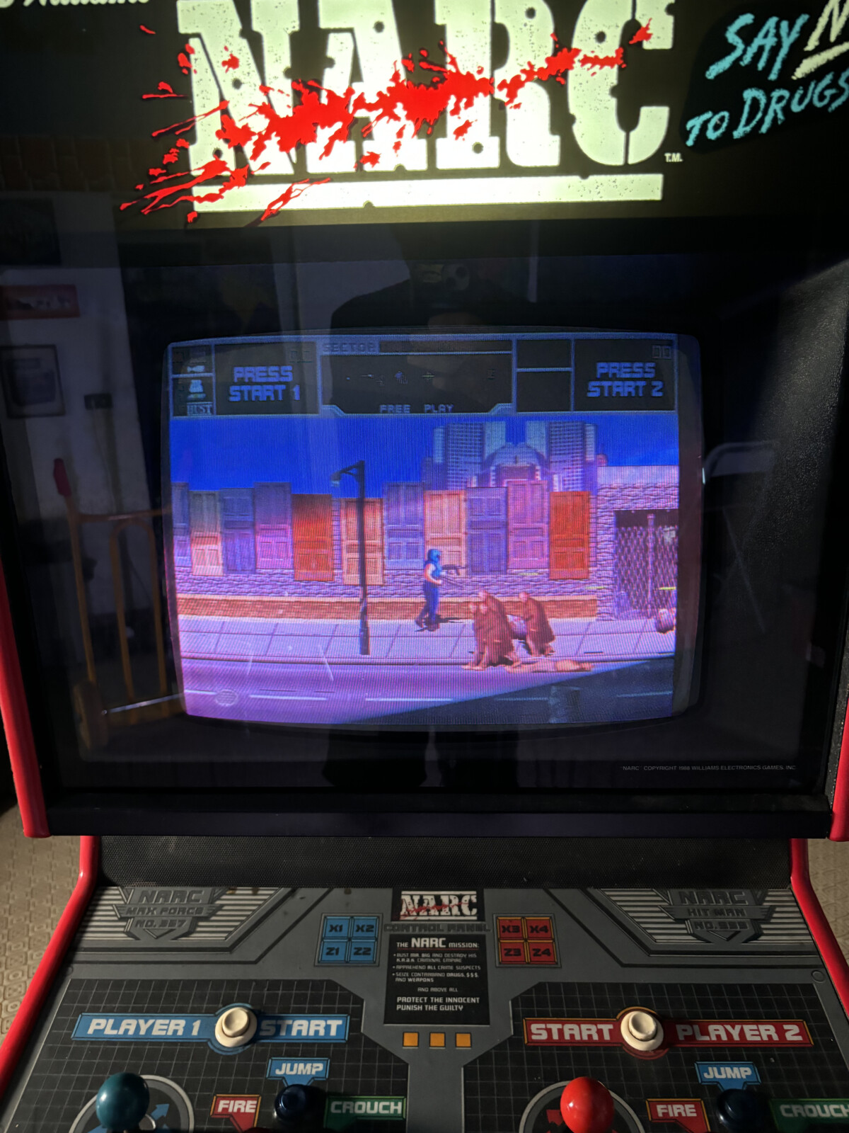 Arcade Story Arcade NARC Cabinato Arcade Williams 1988