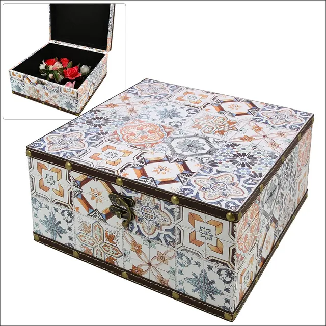 Safe scrigno tesoro moresco chiaro grande baule legno