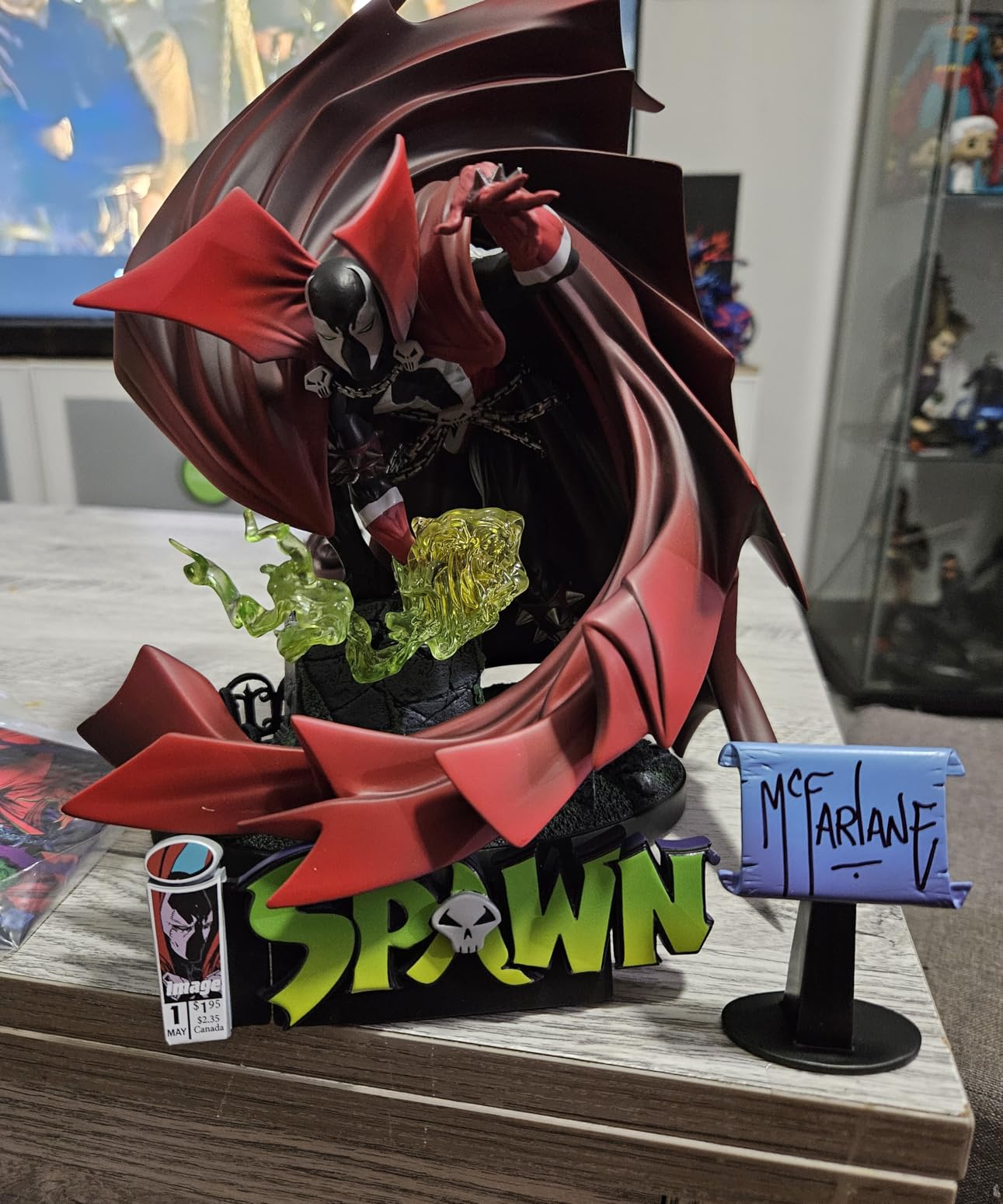 McFarlane Spawn #1 statua resina 1:10 nero bianco rosso 25cm