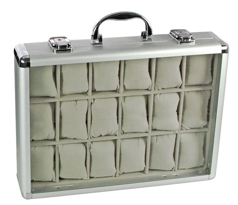 Safe 266 portaorologi alluminio velluto per 18 orologi