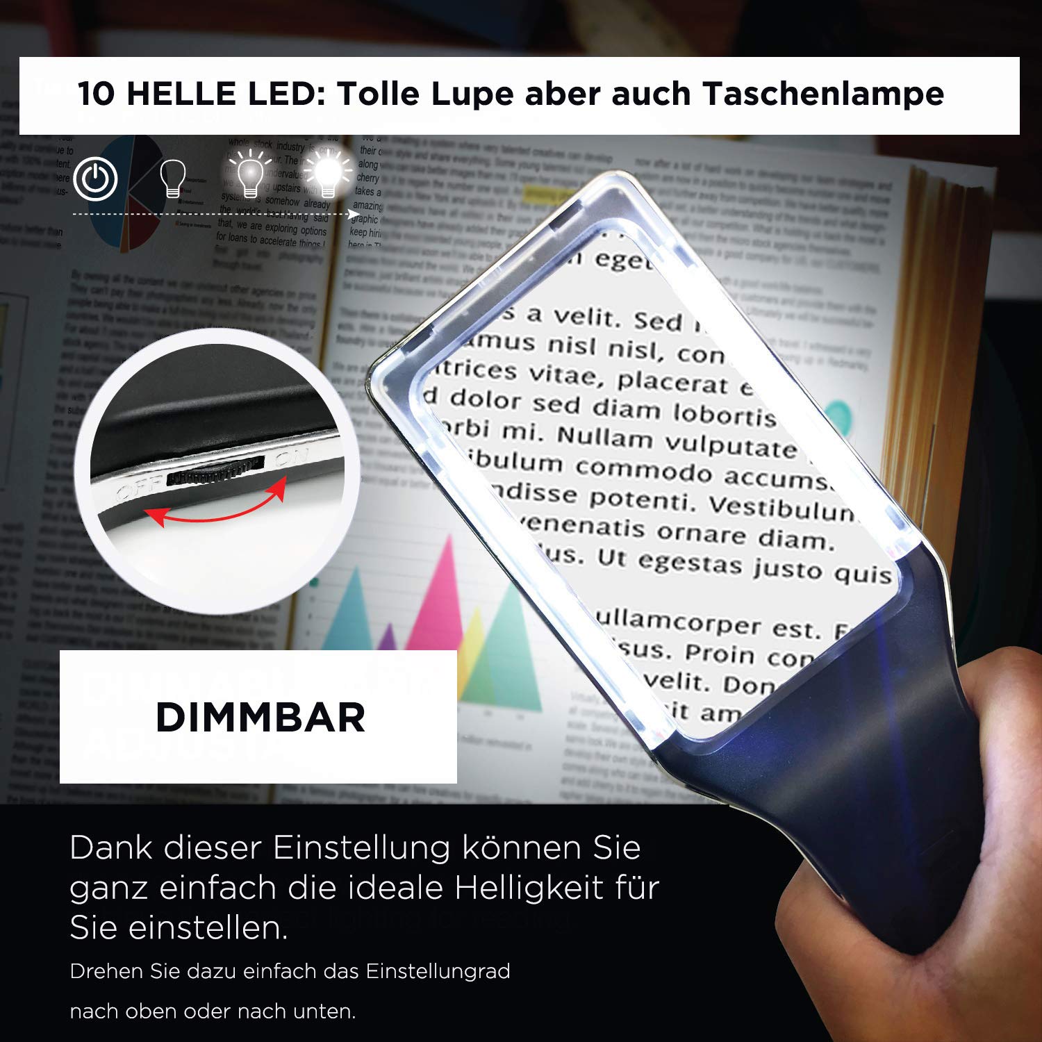 SAFE 4559 lente ingrandimento 300% lettura 10 LED