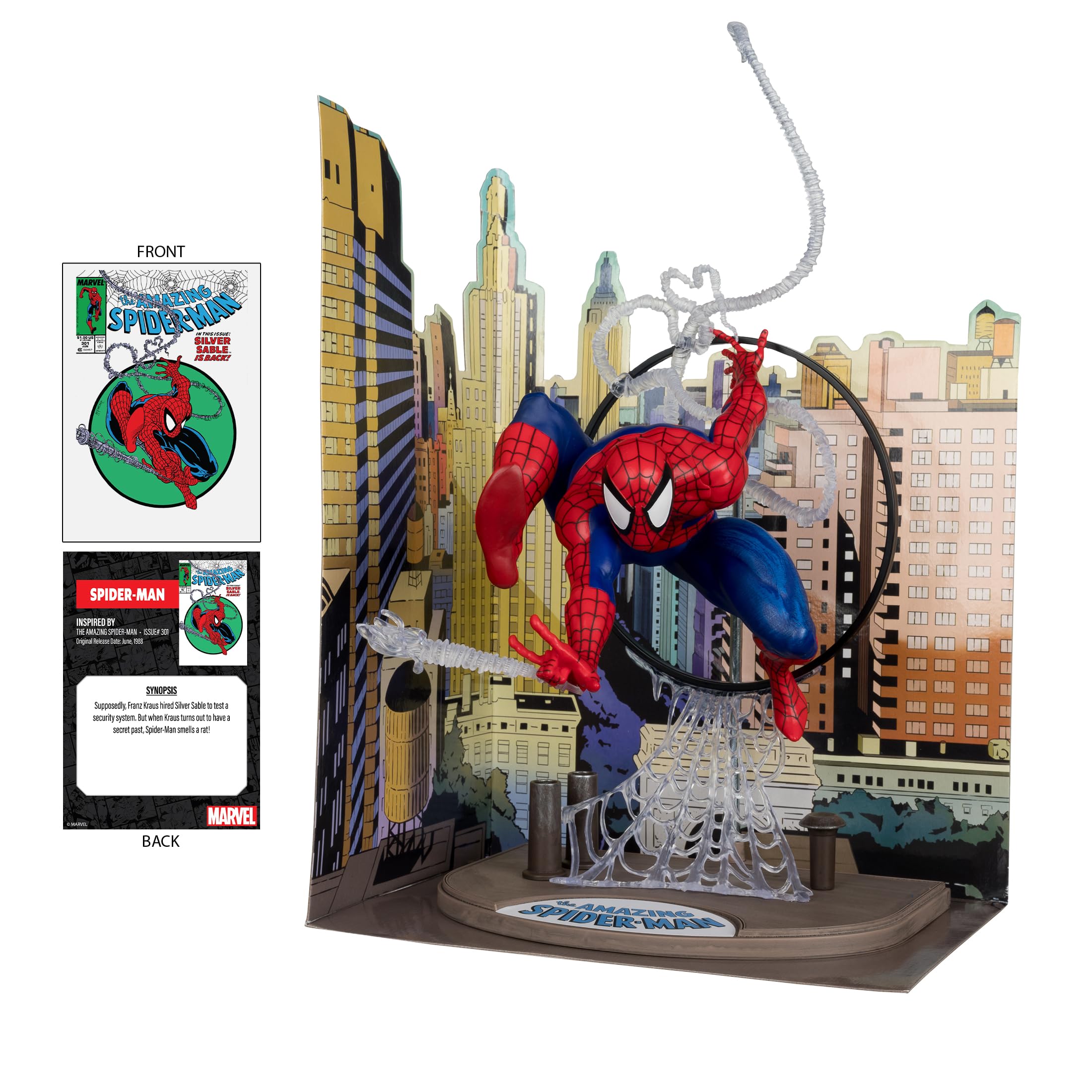 McFarlane Marvel Spider-Man 1:6 statua Amazing 301 con fumetto