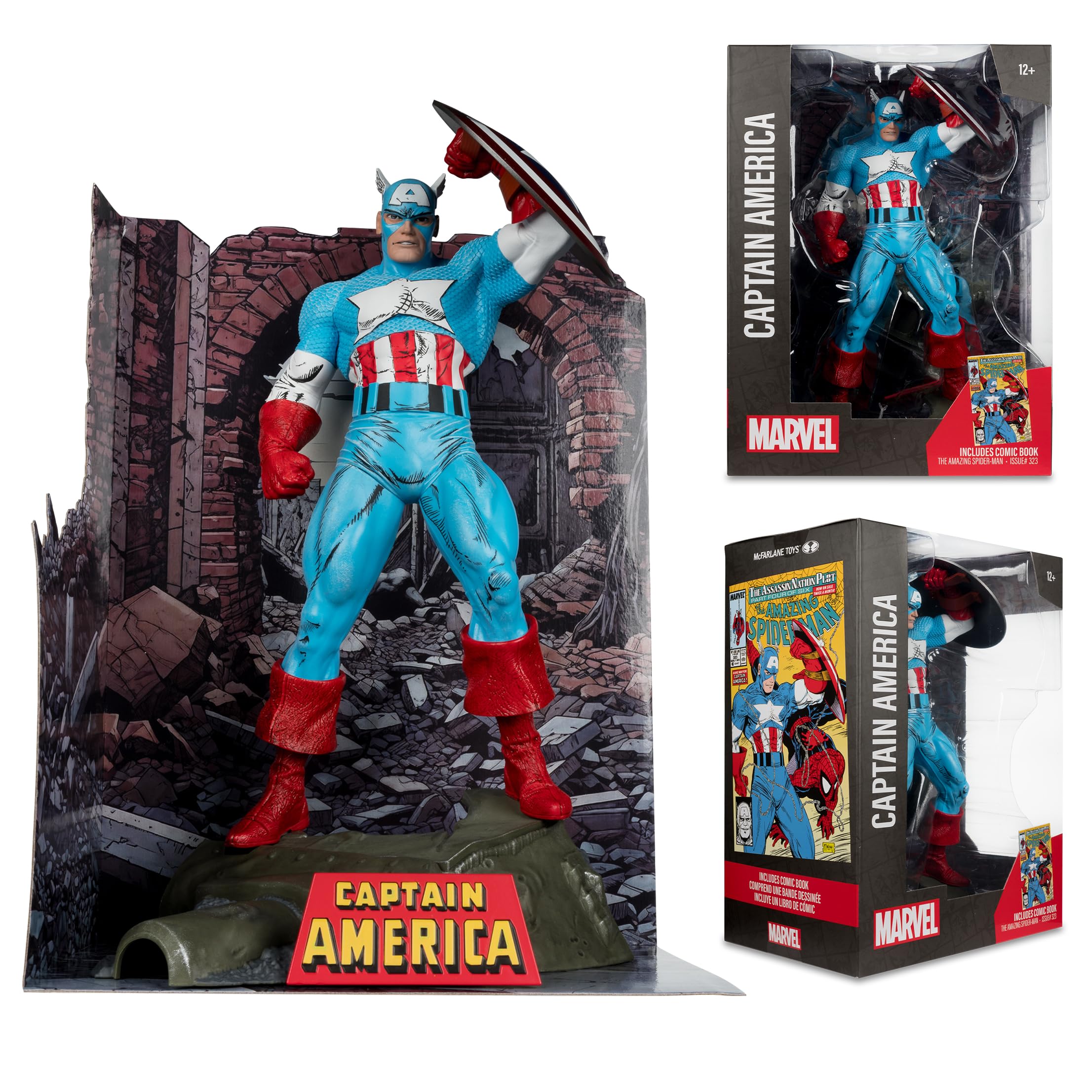 McFarlane Marvel Captain America 323 figura 1:6 con fumetto